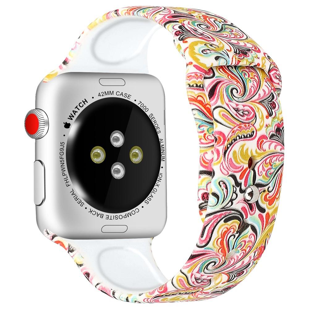 Correa de silicona para Apple Watch SE 44mm paisley