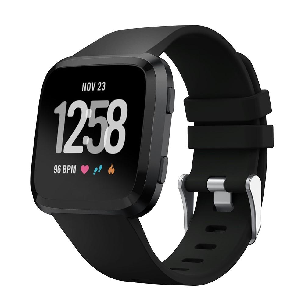 Correa de silicona para Fitbit Versa/Versa 2, negro