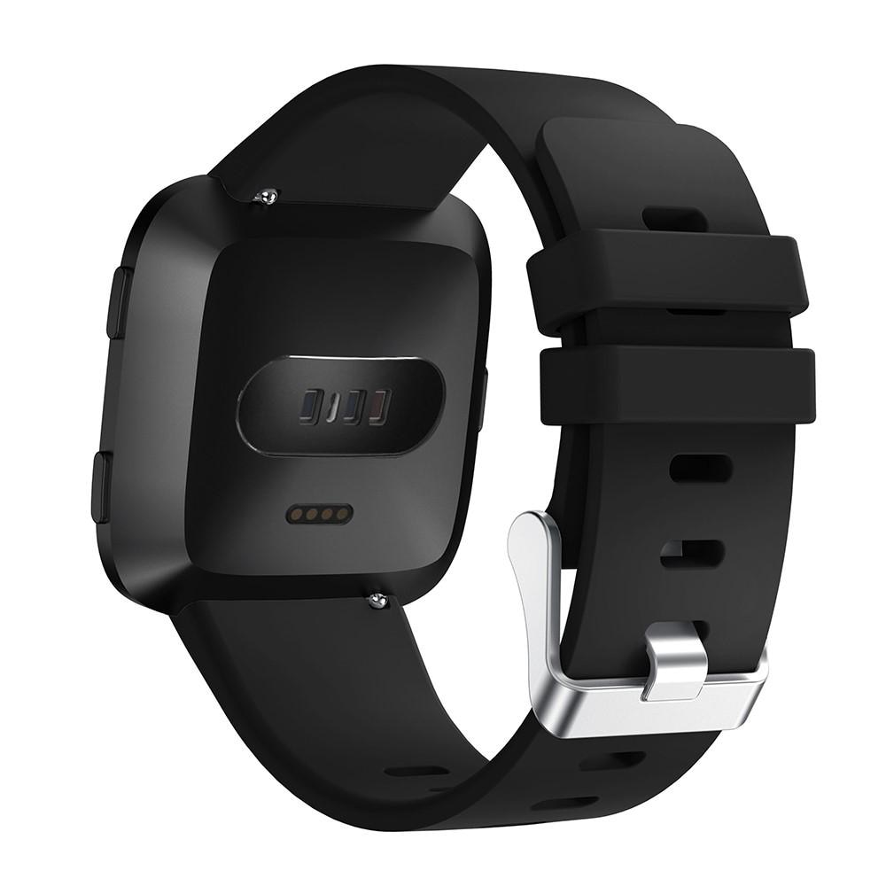 Correa de silicona para Fitbit Versa/Versa 2, Negro