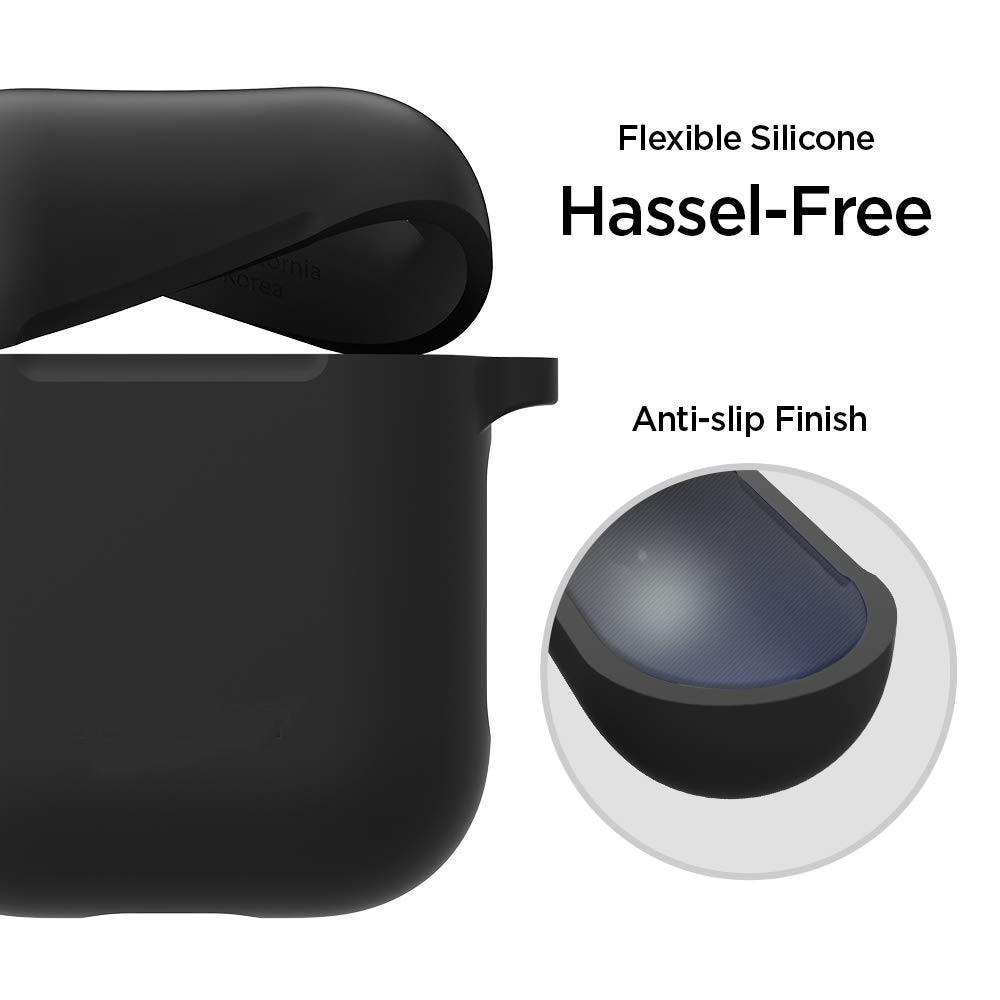 Funda de silicona con mosquetón AirPods Negro