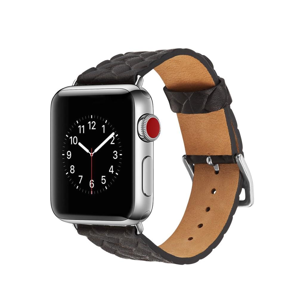 Woven Leather Band Apple Watch 45mm Series 7 negro