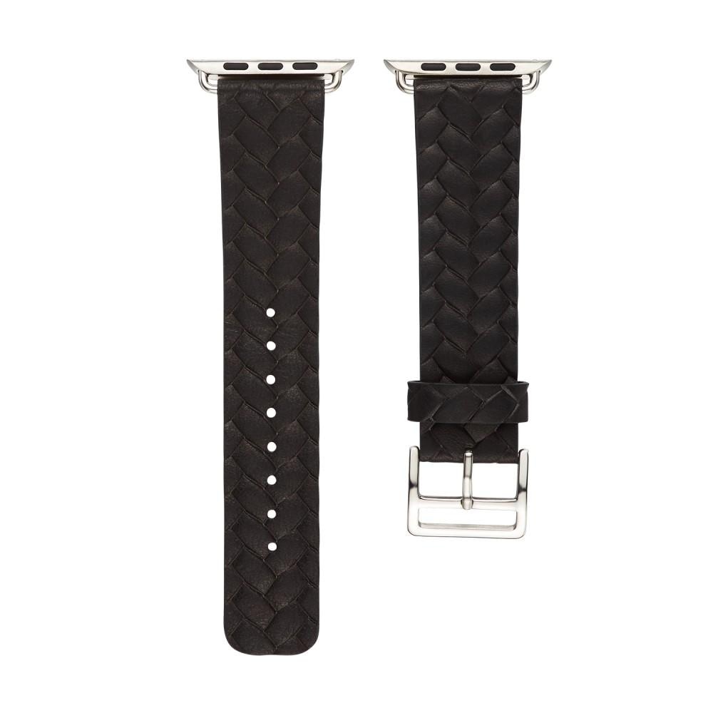 Woven Leather Band Apple Watch 41mm Series 9 negro