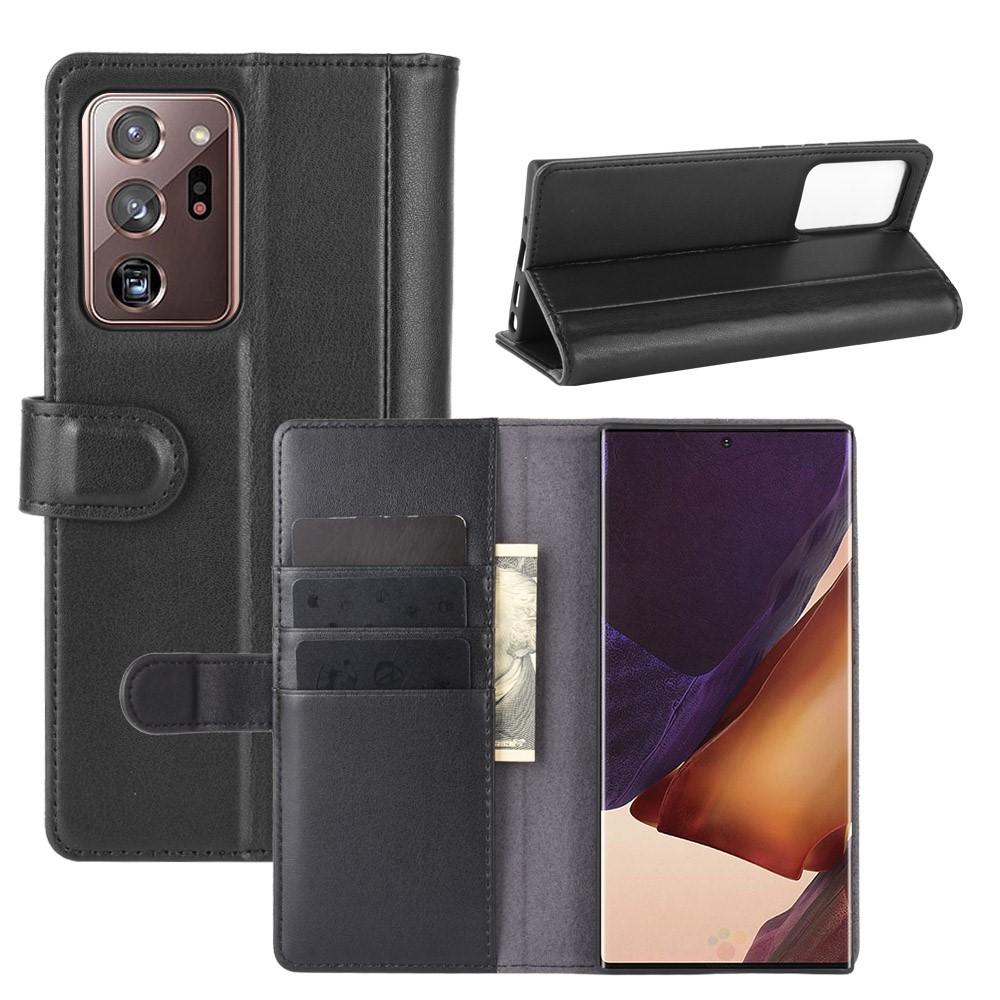 Funda de cuero genuino Samsung Galaxy Note 20 Ultra, Negro
