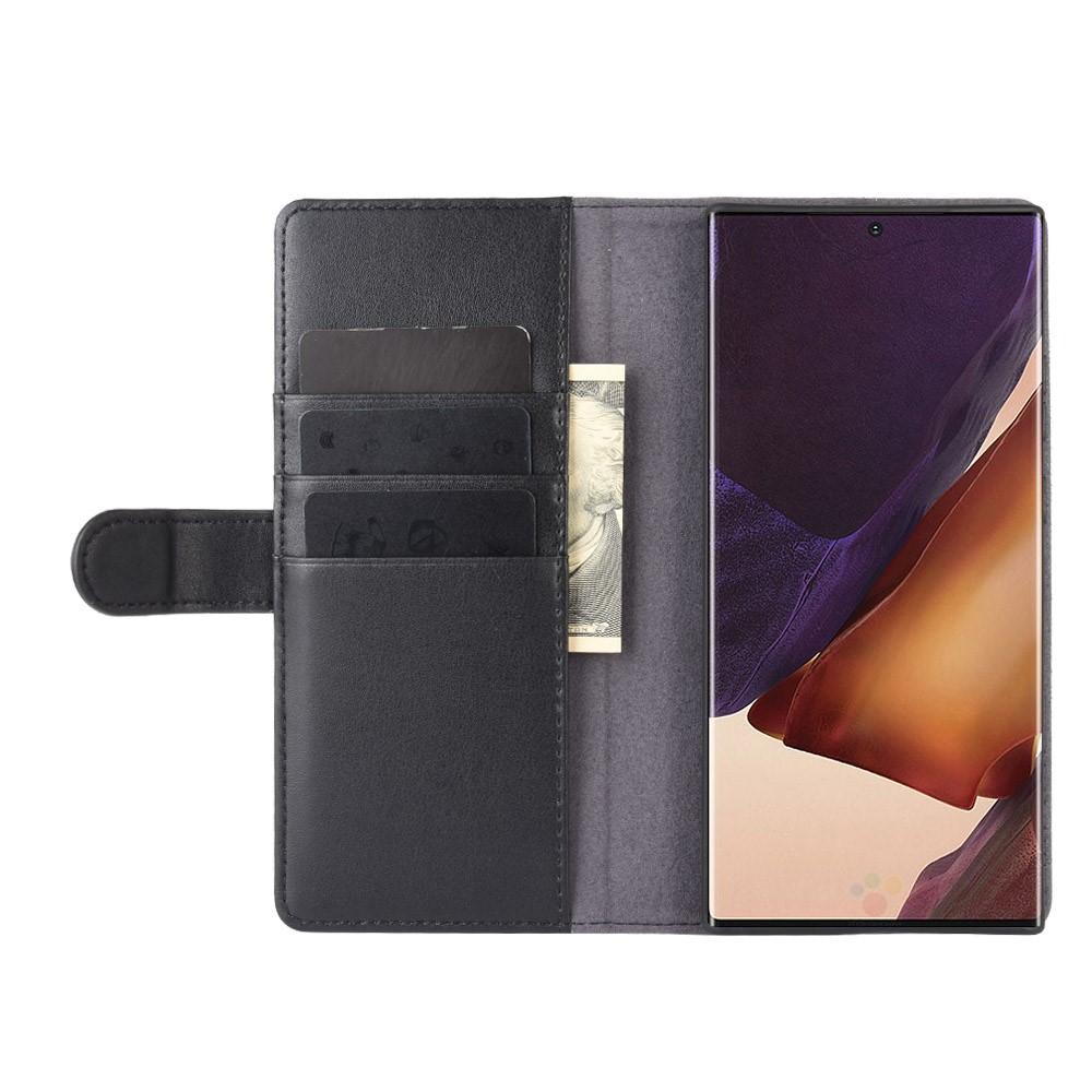 Funda de cuero genuino Samsung Galaxy Note 20 Ultra, Negro