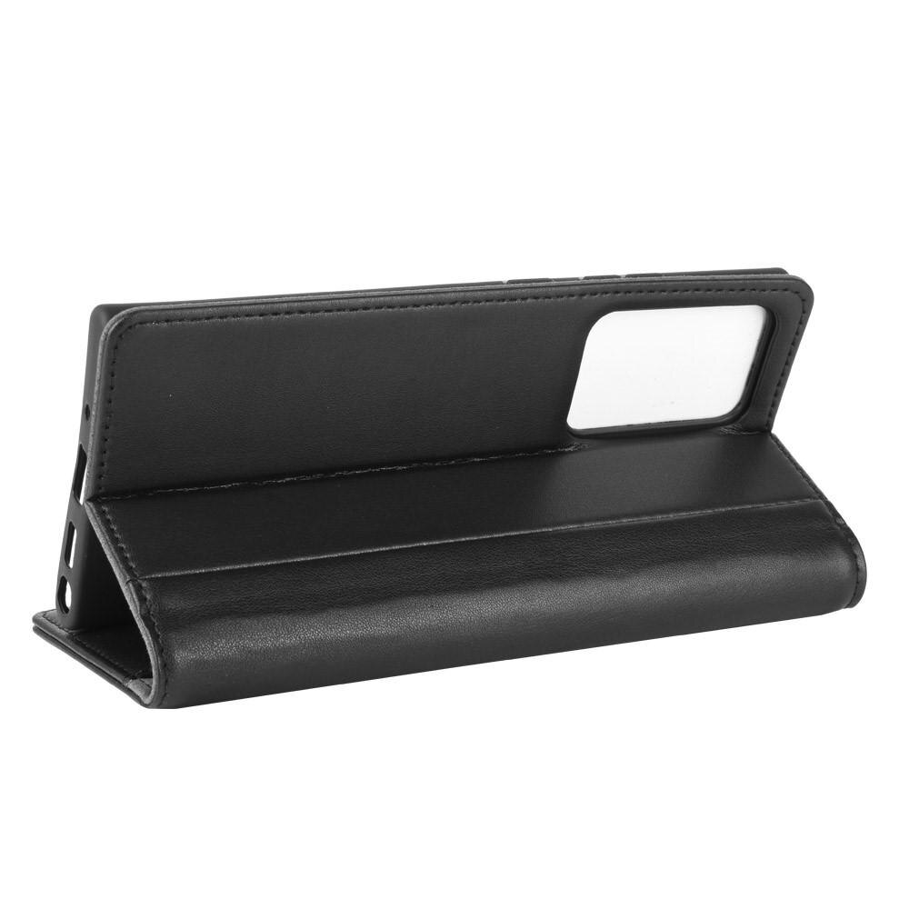 Funda de cuero genuino Samsung Galaxy Note 20 Ultra, Negro