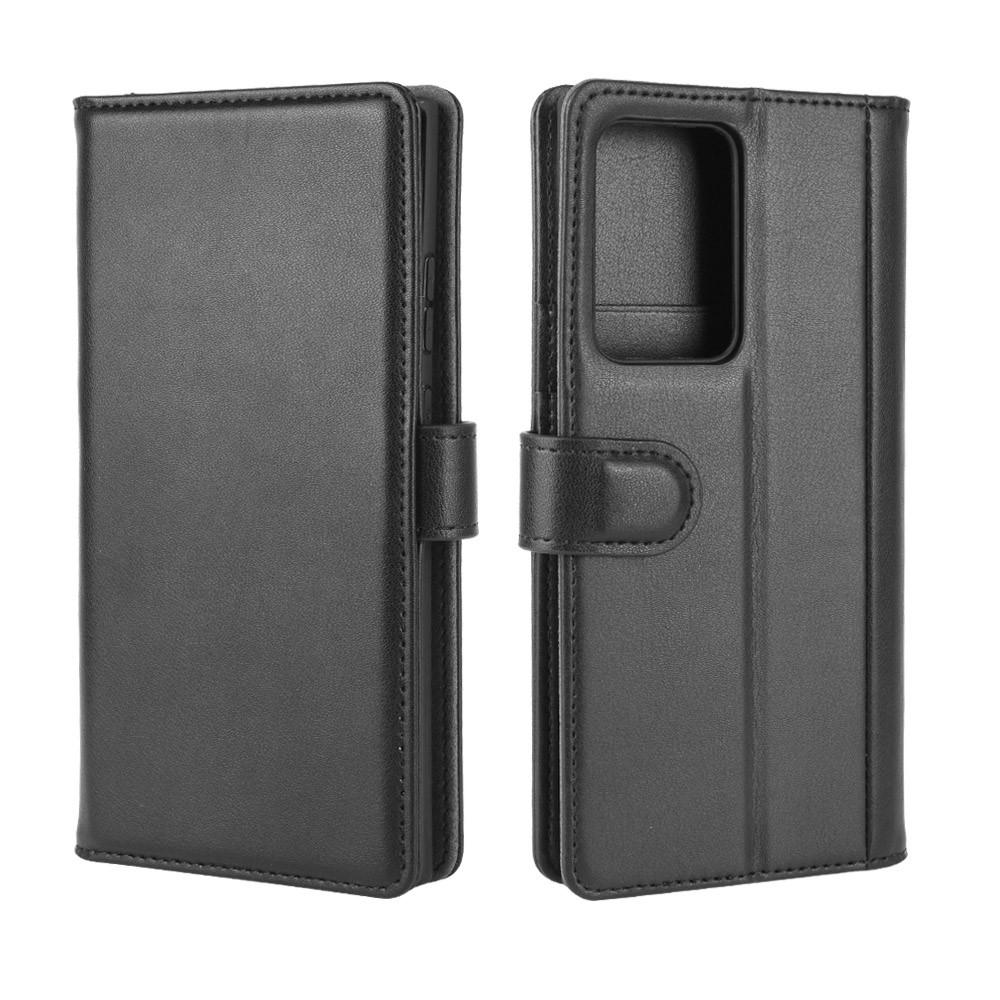 Funda de cuero genuino Samsung Galaxy Note 20 Ultra, Negro