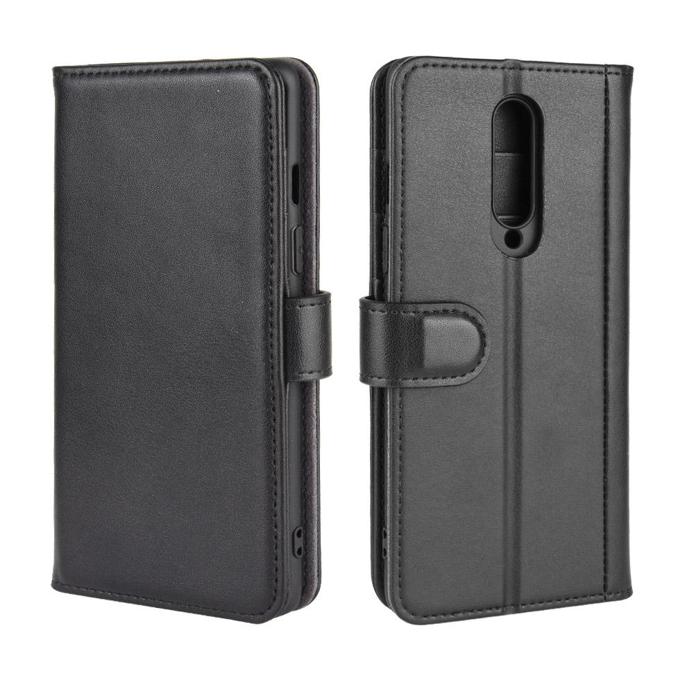 Funda de cuero genuino  OnePlus 8, Negro