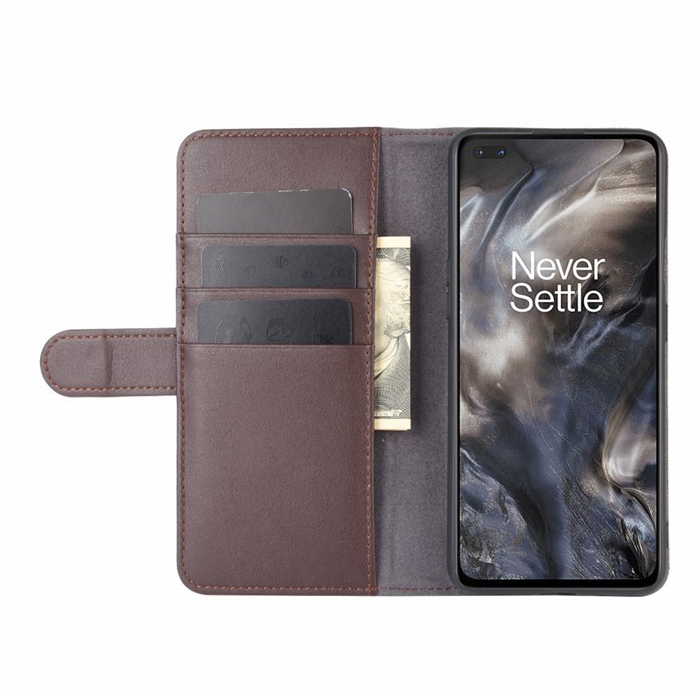 Funda de cuero genuino OnePlus Nord, marrón