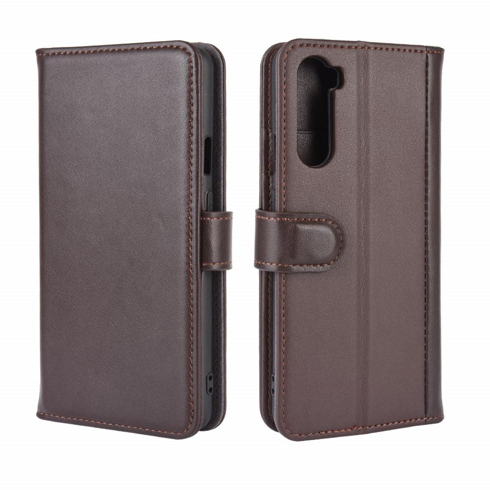 Funda de cuero genuino OnePlus Nord, marrón