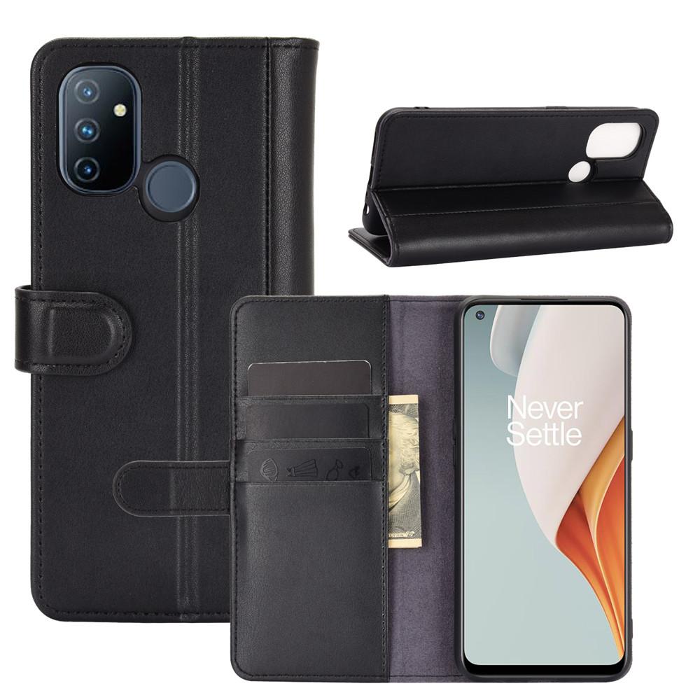 Funda de cuero genuino OnePlus Nord N100, negro