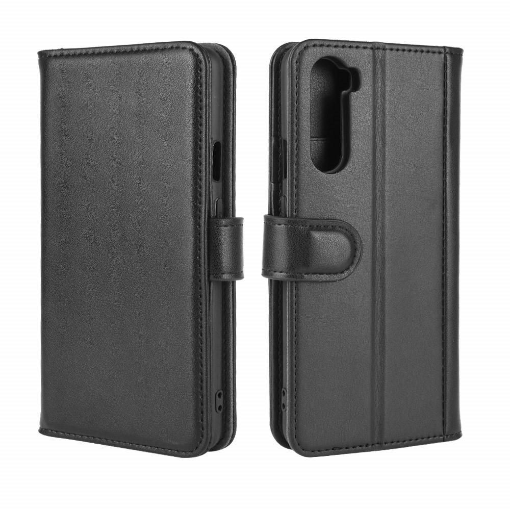 Funda de cuero genuino  OnePlus Nord, Negro
