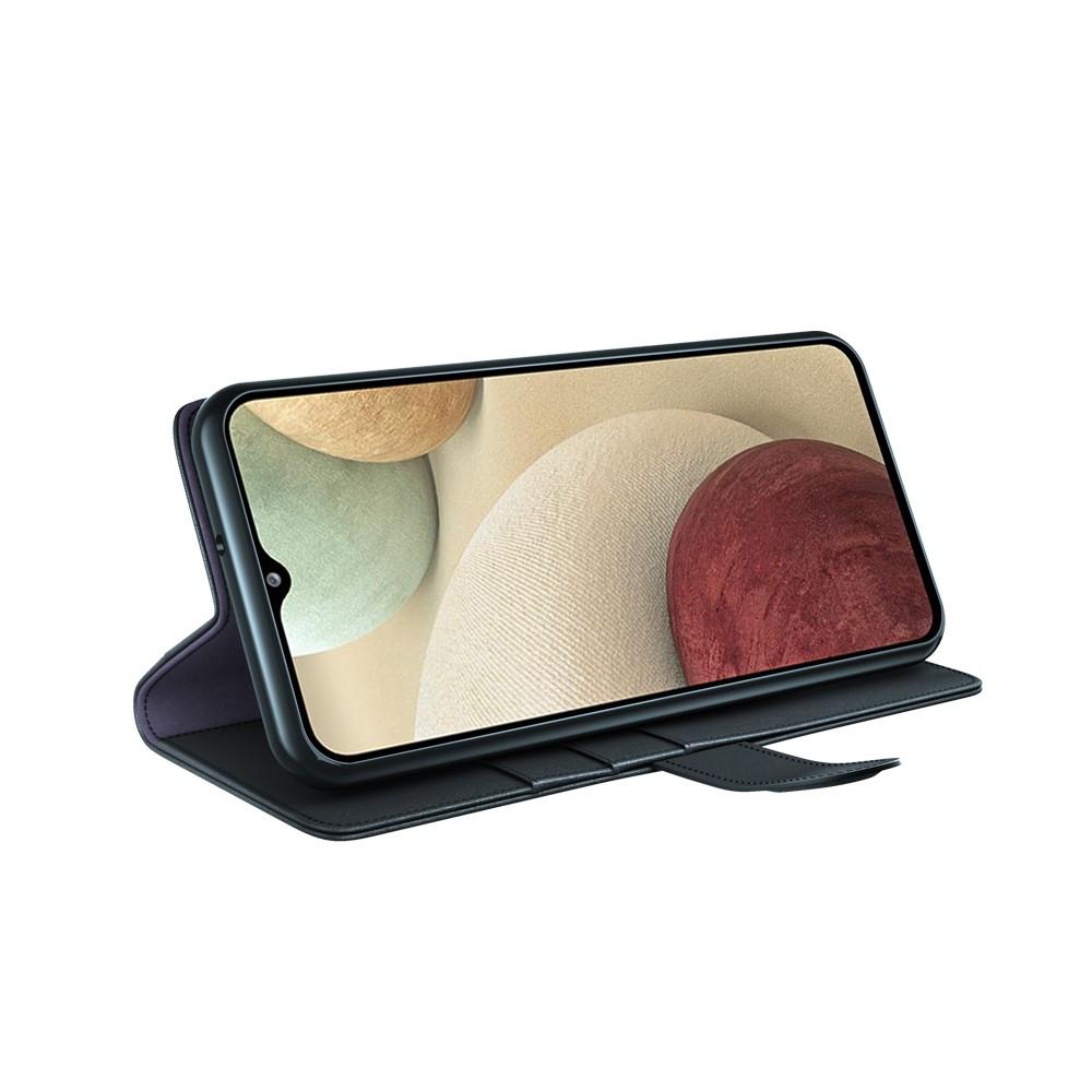 Funda de cuero genuino Samsung Galaxy A12 5G, Negro