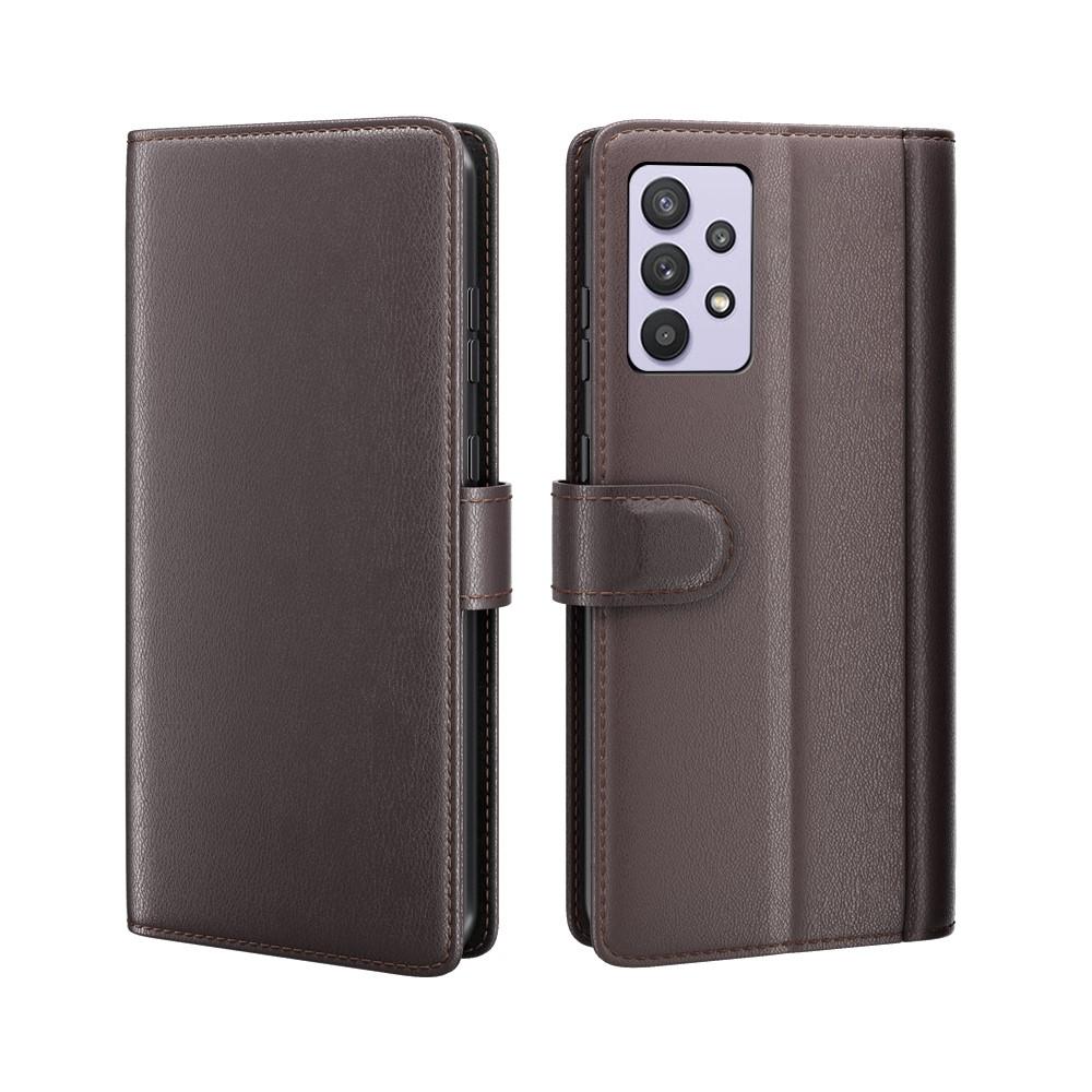 Funda de cuero genuino Samsung Galaxy A32 5G, Marrón