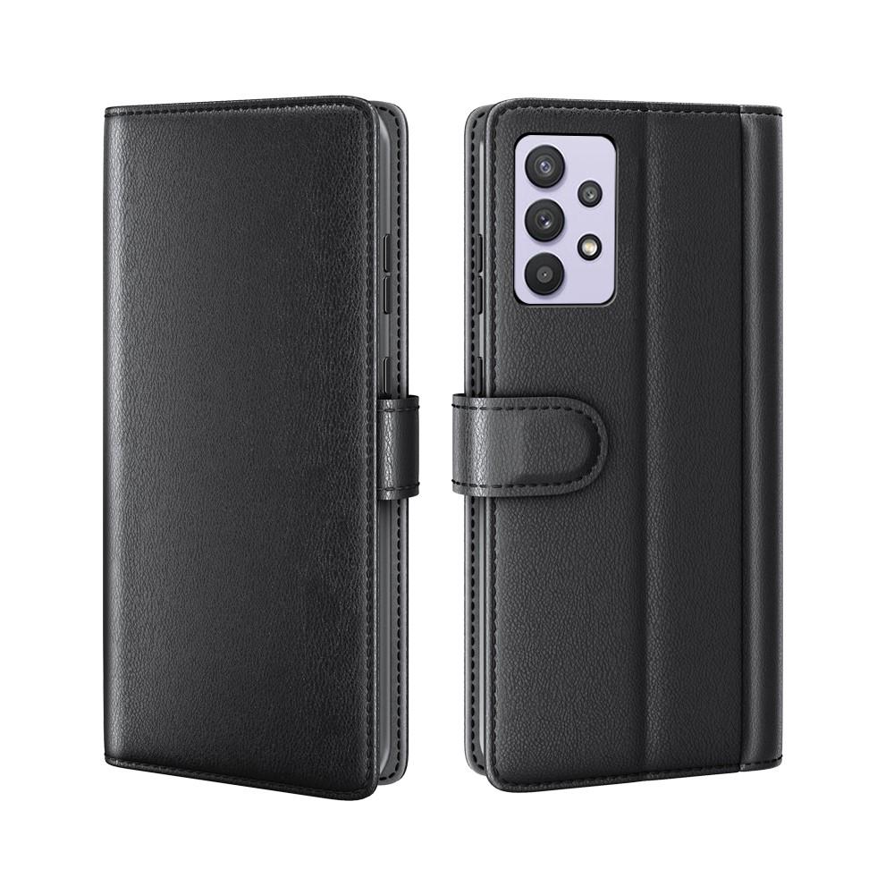 Funda de cuero genuino Samsung Galaxy A32 5G, Negro