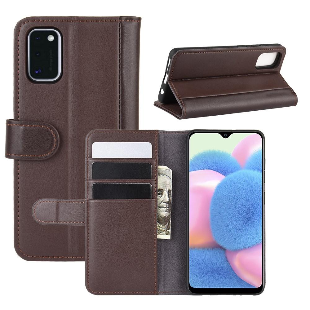 Funda de cuero genuino Samsung Galaxy A41, marrón