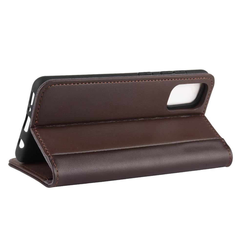 Funda de cuero genuino Samsung Galaxy A41, Marrón