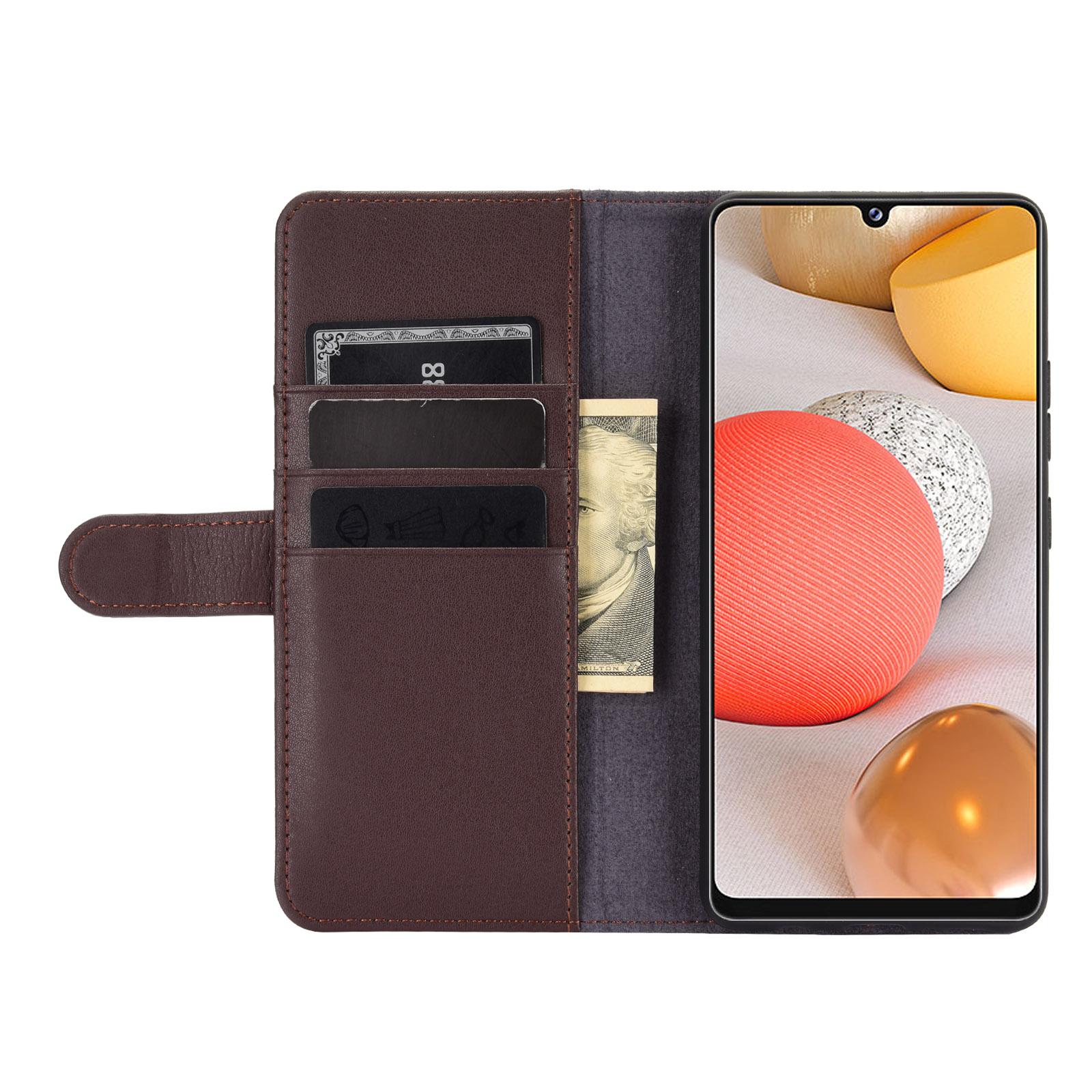 Funda de cuero genuino Samsung Galaxy A42, Marrón