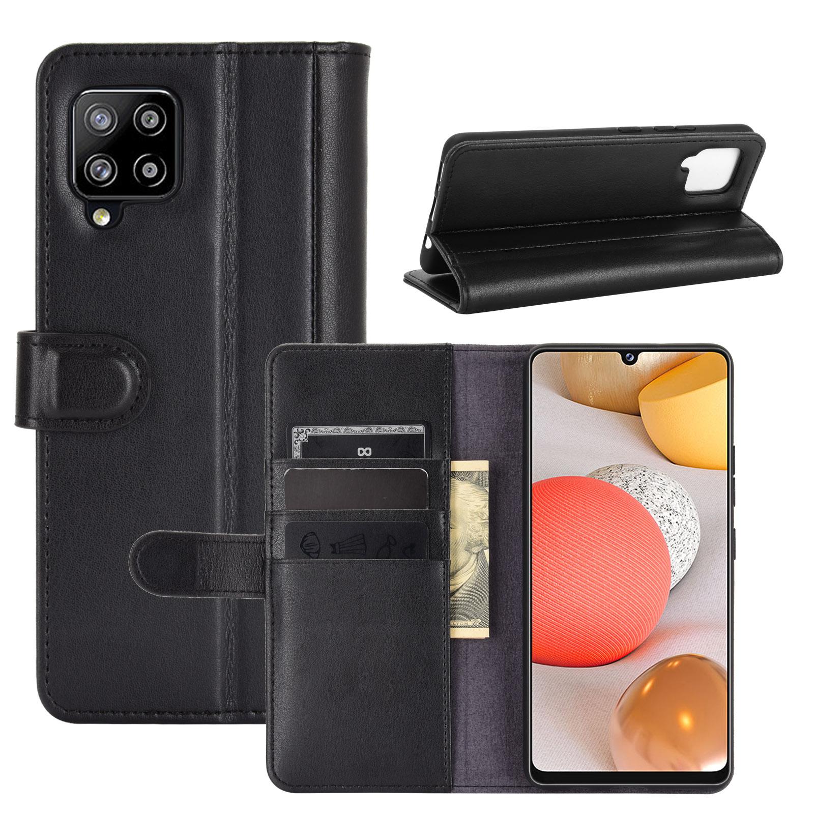 Funda de cuero genuino Samsung Galaxy A42, negro