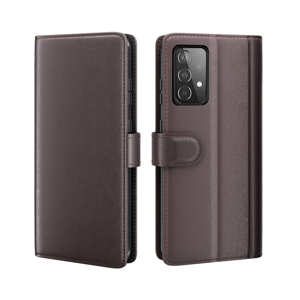 Funda de cuero genuino Samsung Galaxy A52 5G, Marrón