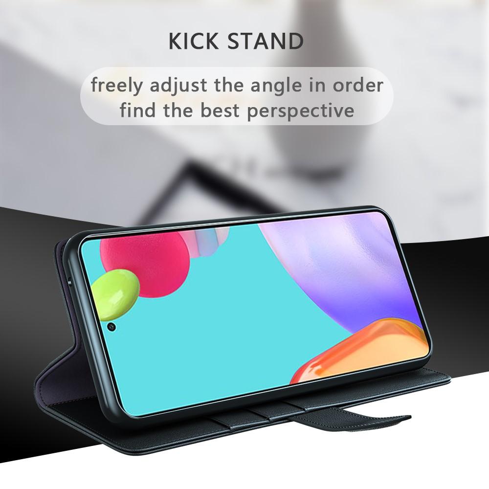 Funda de cuero genuino Samsung Galaxy A52 5G, Negro