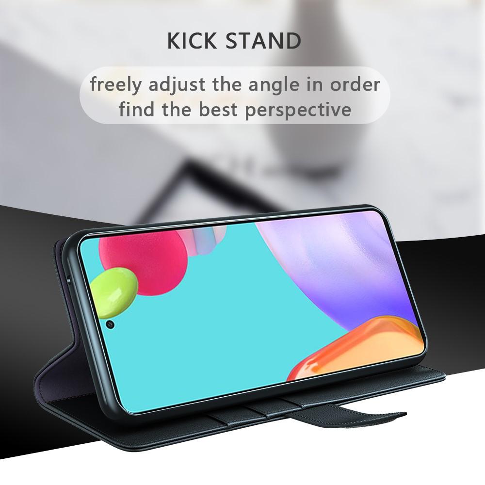 Funda de cuero genuino Samsung Galaxy A72 5G, Negro