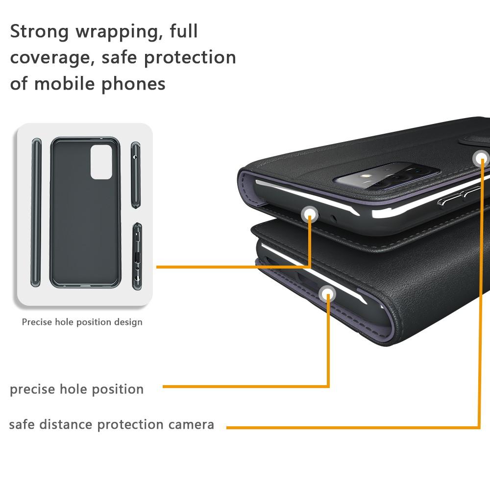 Funda de cuero genuino Samsung Galaxy A72 5G, Negro