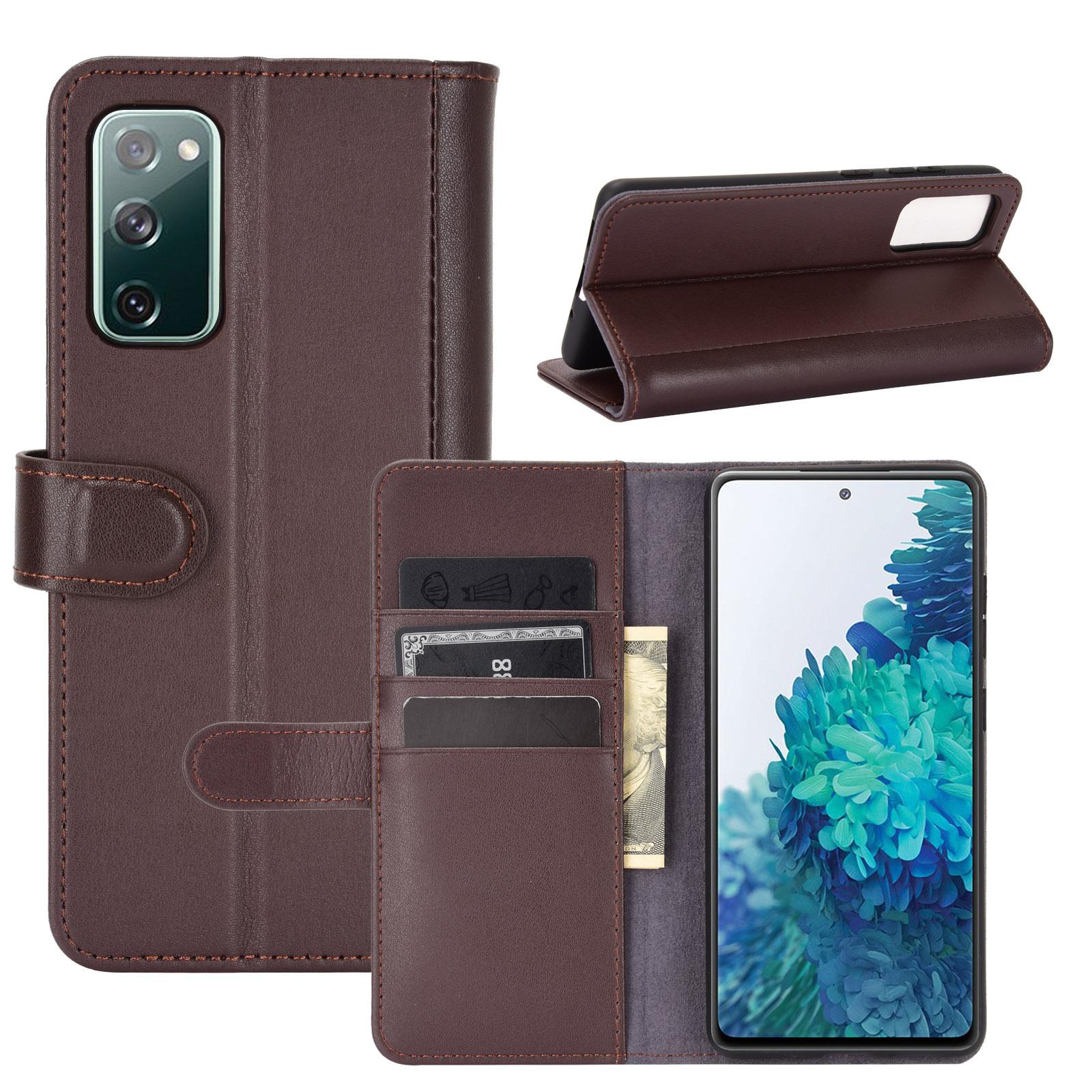 Funda de cuero genuino Samsung Galaxy S20 FE, Marrón