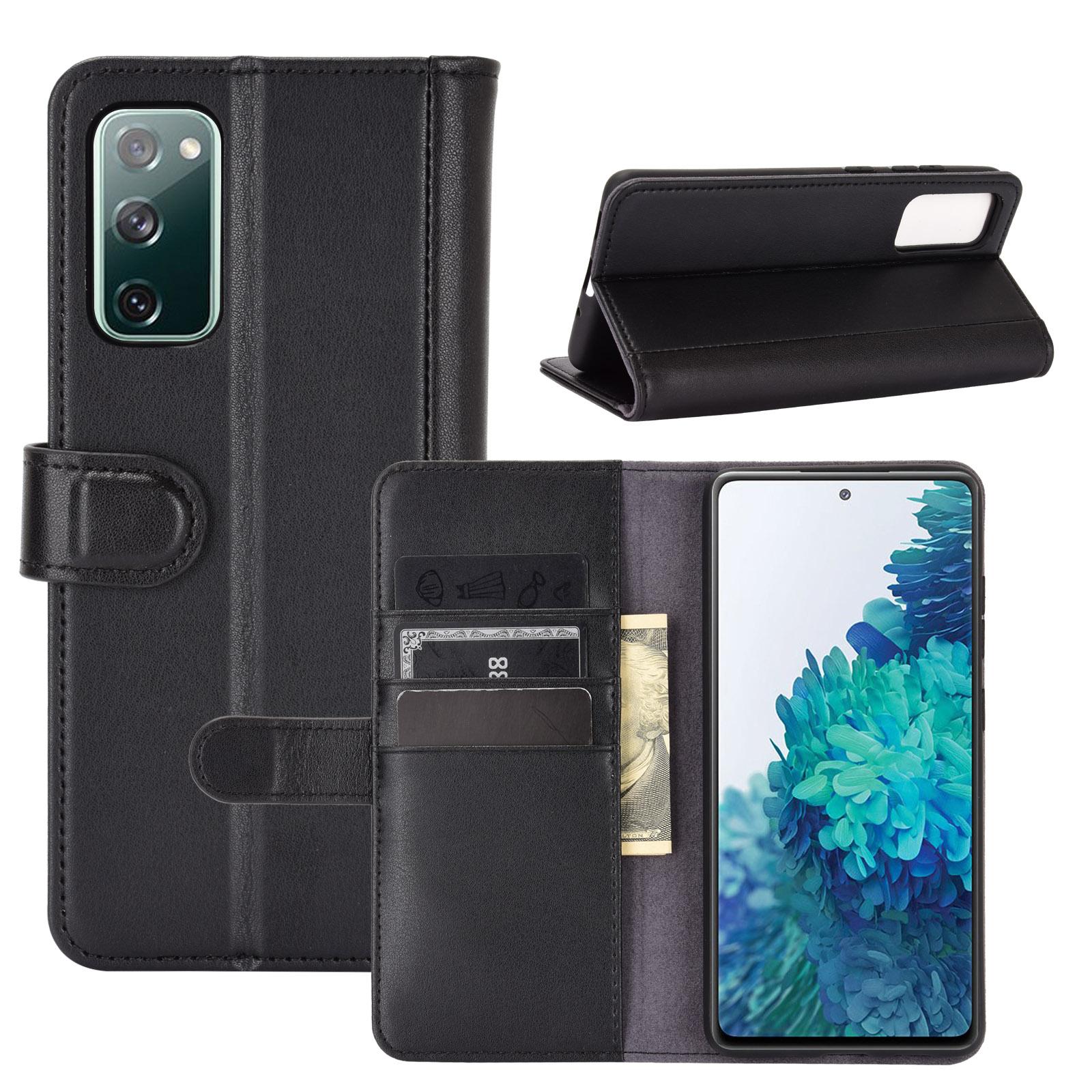 Funda de cuero genuino Samsung Galaxy S20 FE, Negro