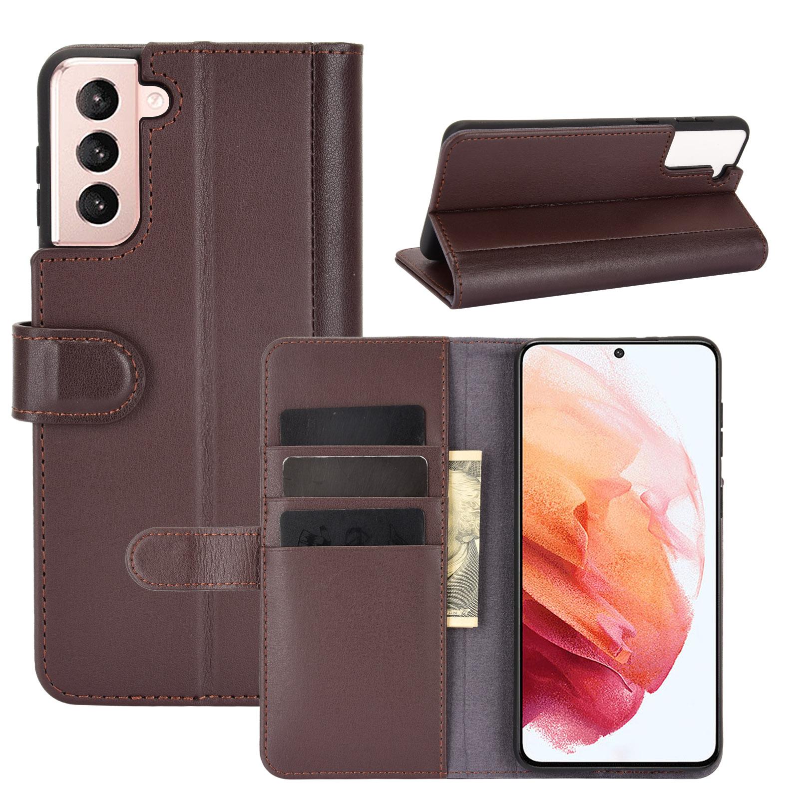 Funda de cuero genuino Samsung Galaxy S21, Marrón