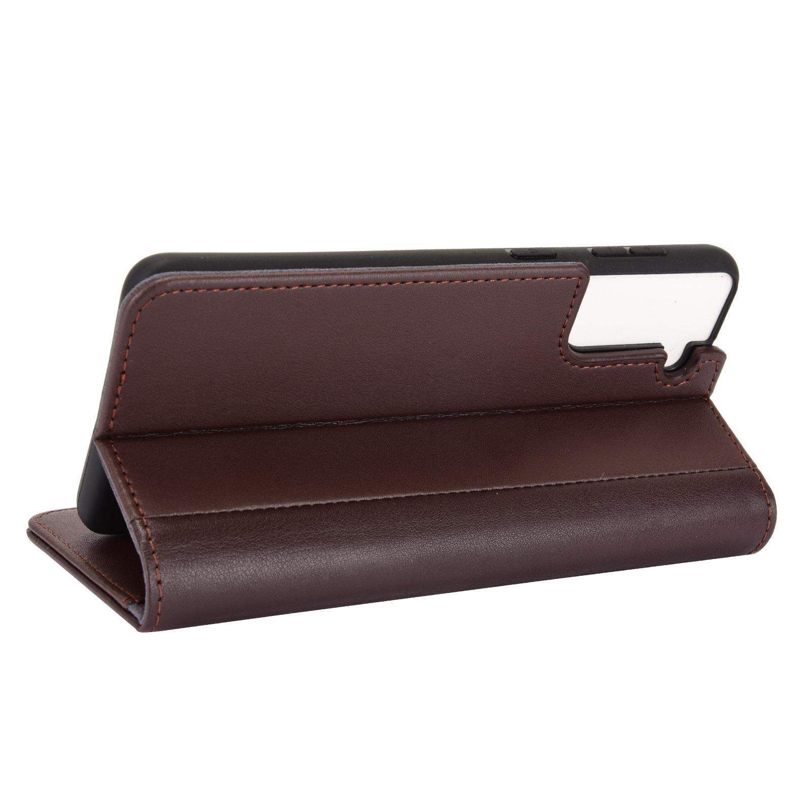 Funda de cuero genuino Samsung Galaxy S21, Marrón