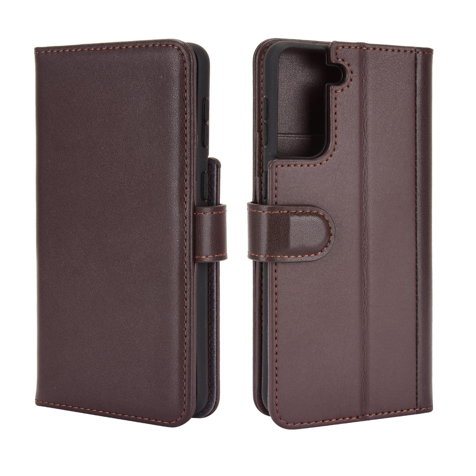 Funda de cuero genuino Samsung Galaxy S21, Marrón