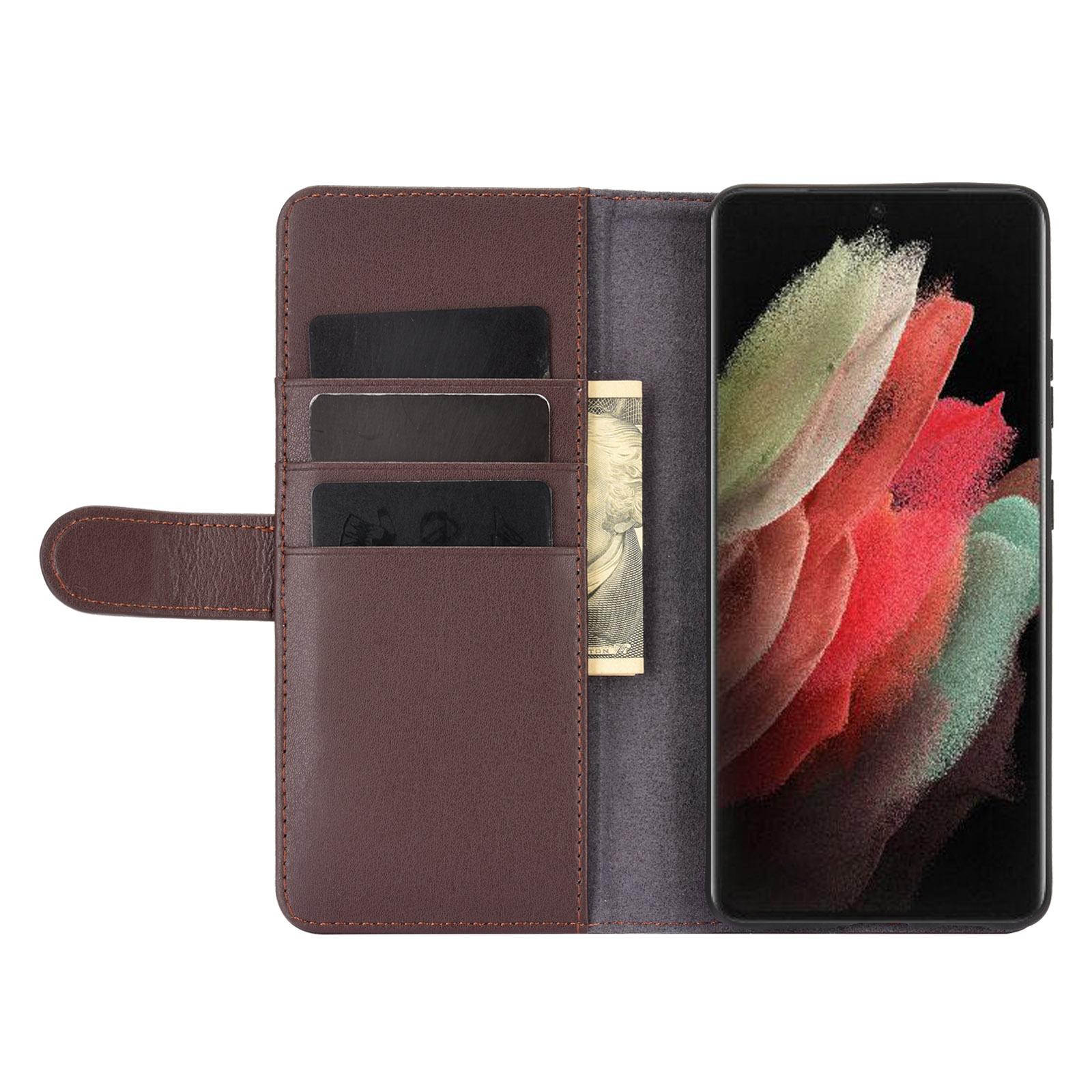 Funda de cuero genuino Samsung Galaxy S21 Ultra, Marrón