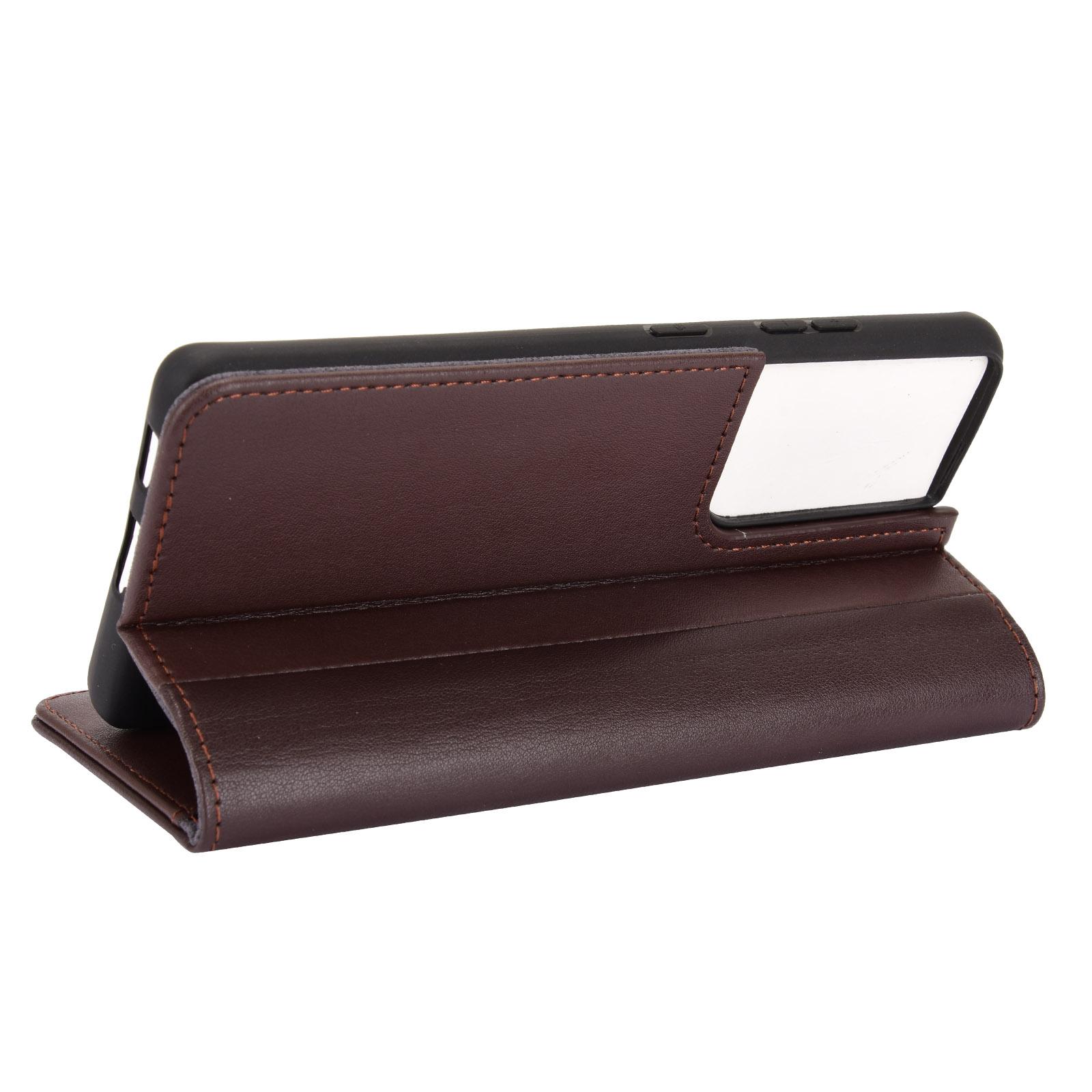 Funda de cuero genuino Samsung Galaxy S21 Ultra, Marrón