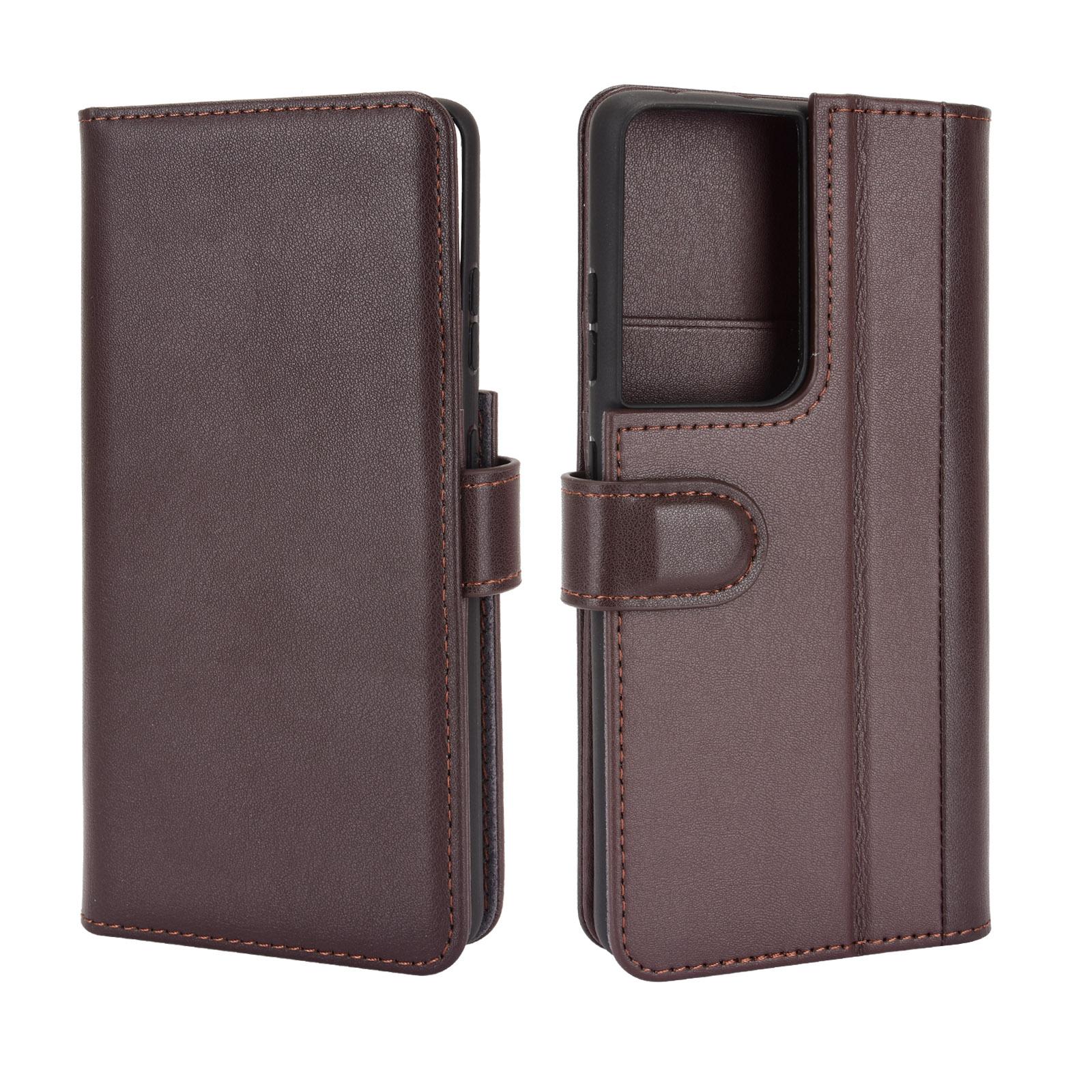 Funda de cuero genuino Samsung Galaxy S21 Ultra, Marrón