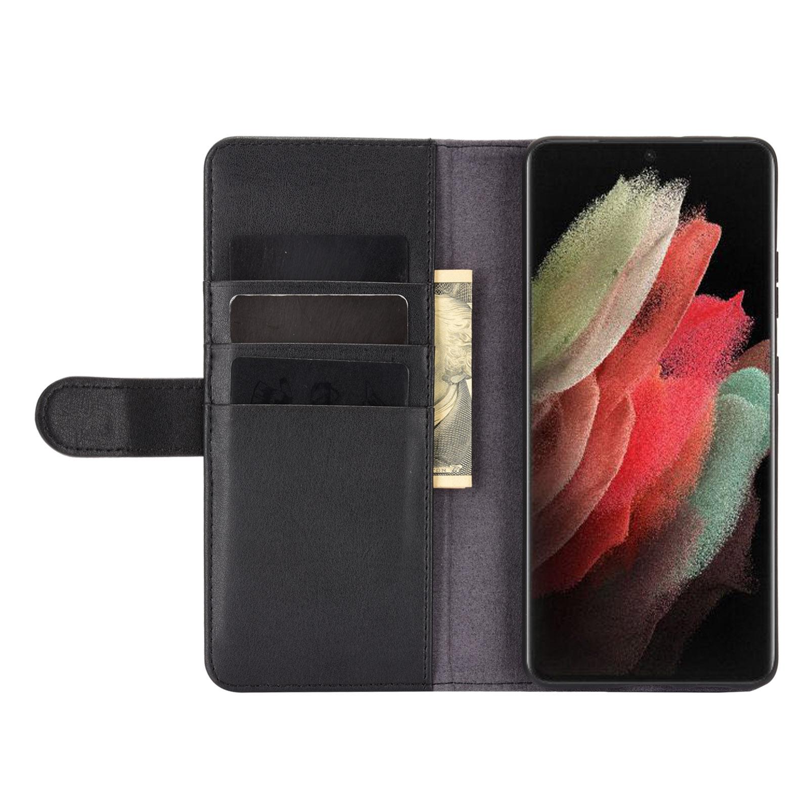 Funda de cuero genuino Samsung Galaxy S21 Ultra, Negro