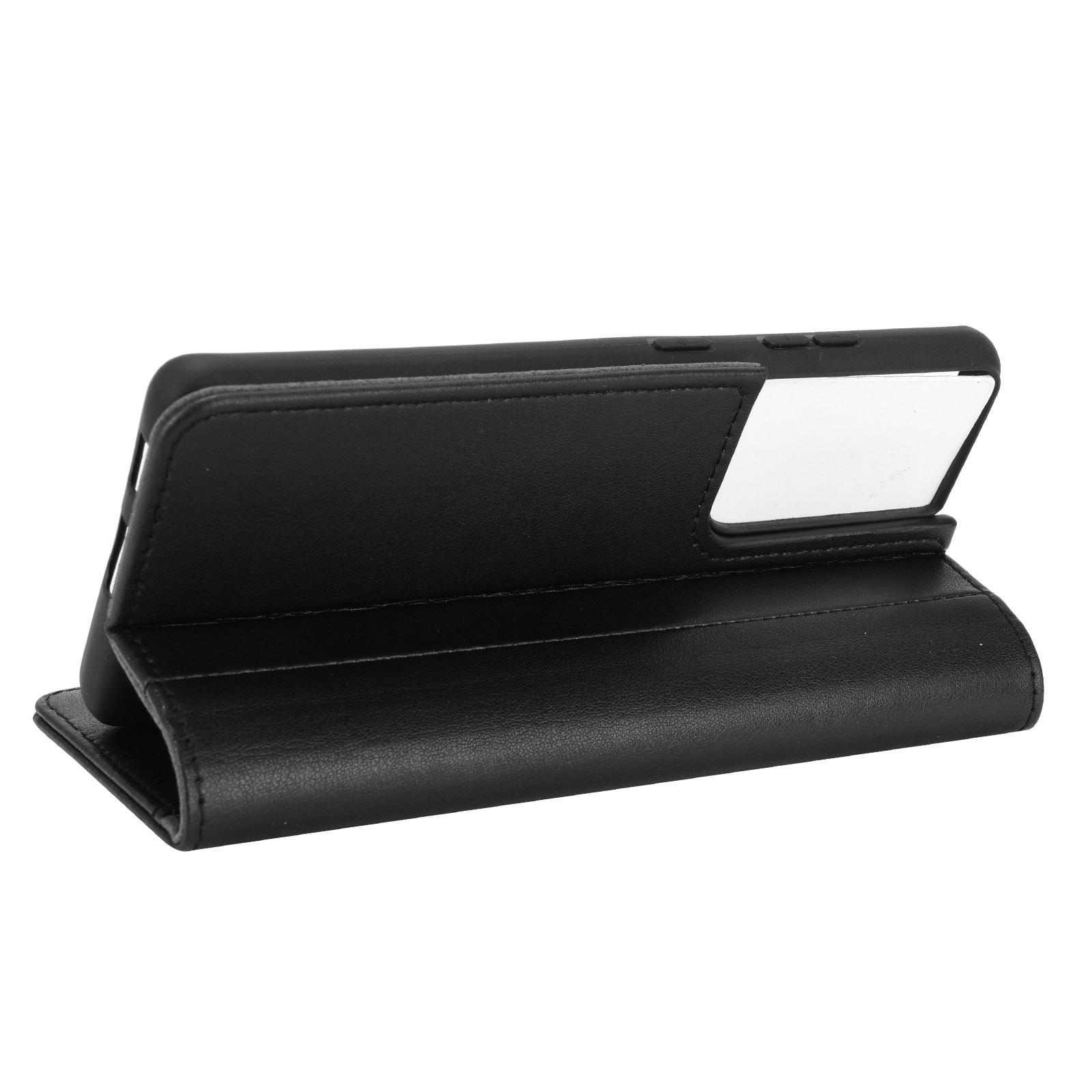 Funda de cuero genuino Samsung Galaxy S21 Ultra, Negro