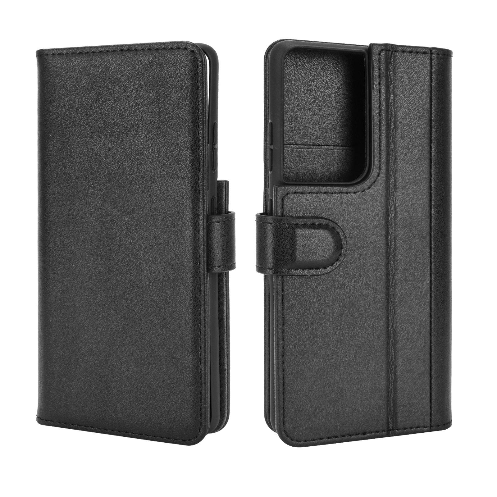 Funda de cuero genuino Samsung Galaxy S21 Ultra, Negro