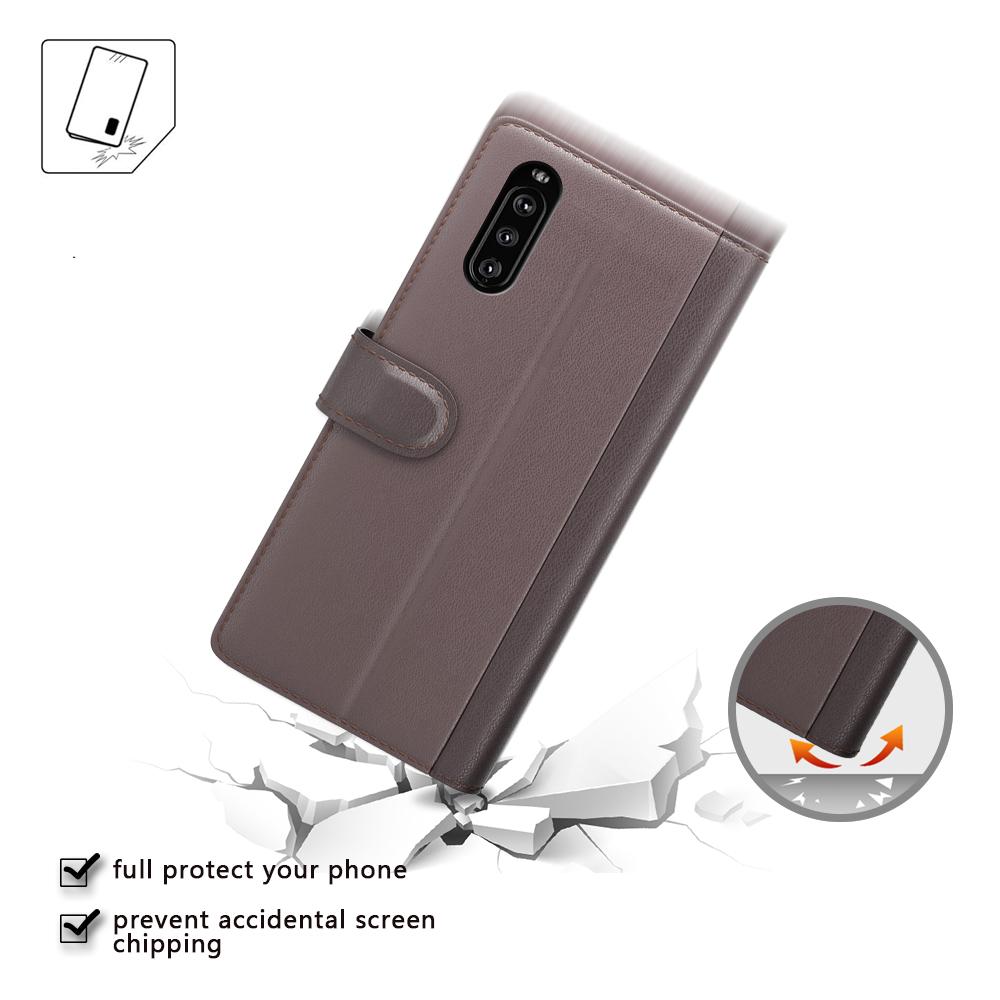 Funda de cuero genuino Sony Xperia 10 III, marrón