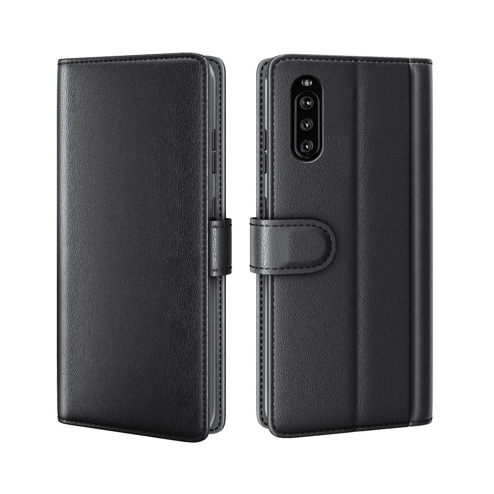 Funda de cuero genuino Sony Xperia 10 III, Negro