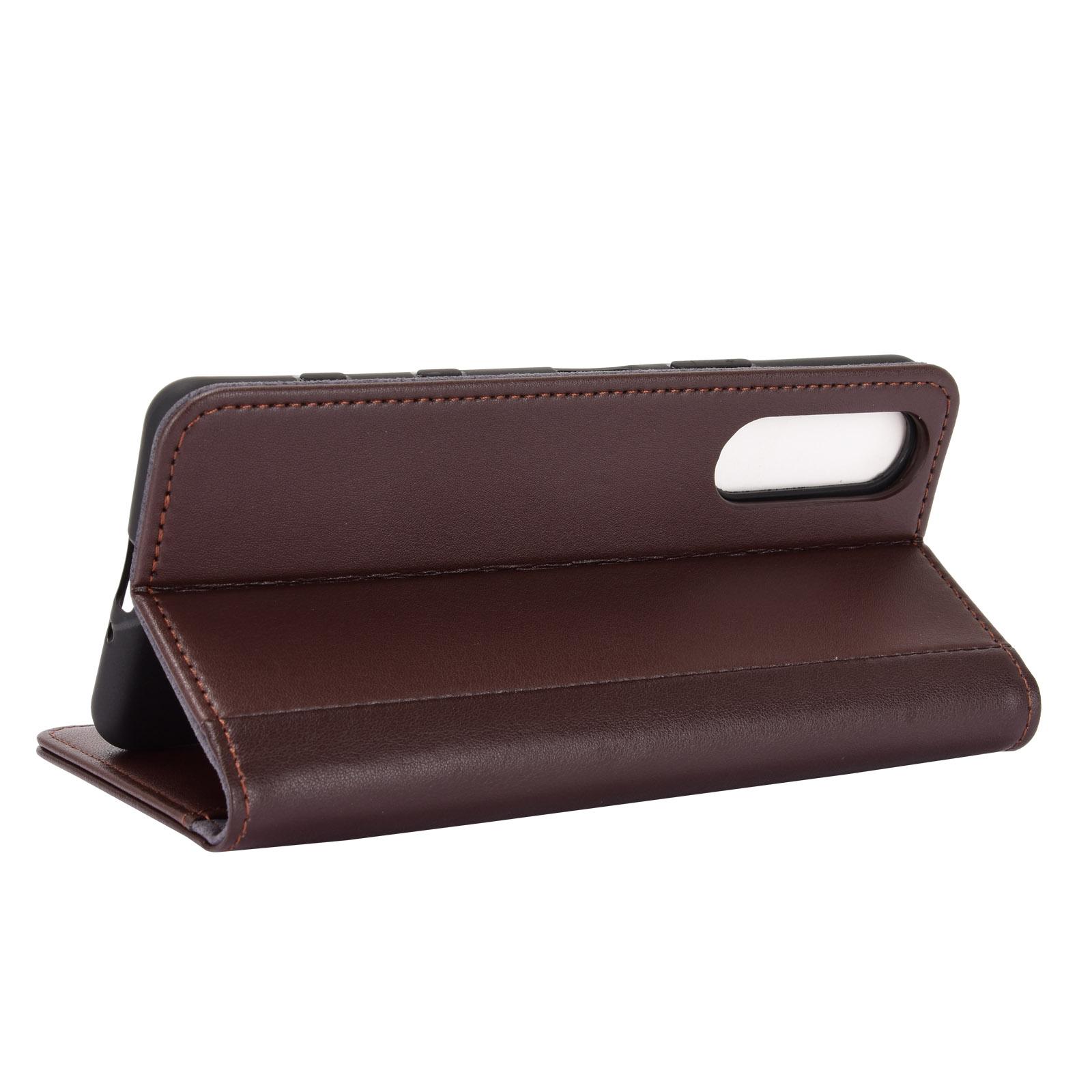 Funda de cuero genuino Sony Xperia 5 II, Marrón