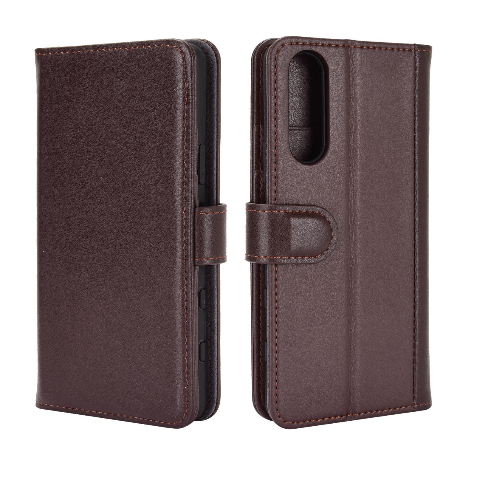 Funda de cuero genuino Sony Xperia 5 II, Marrón