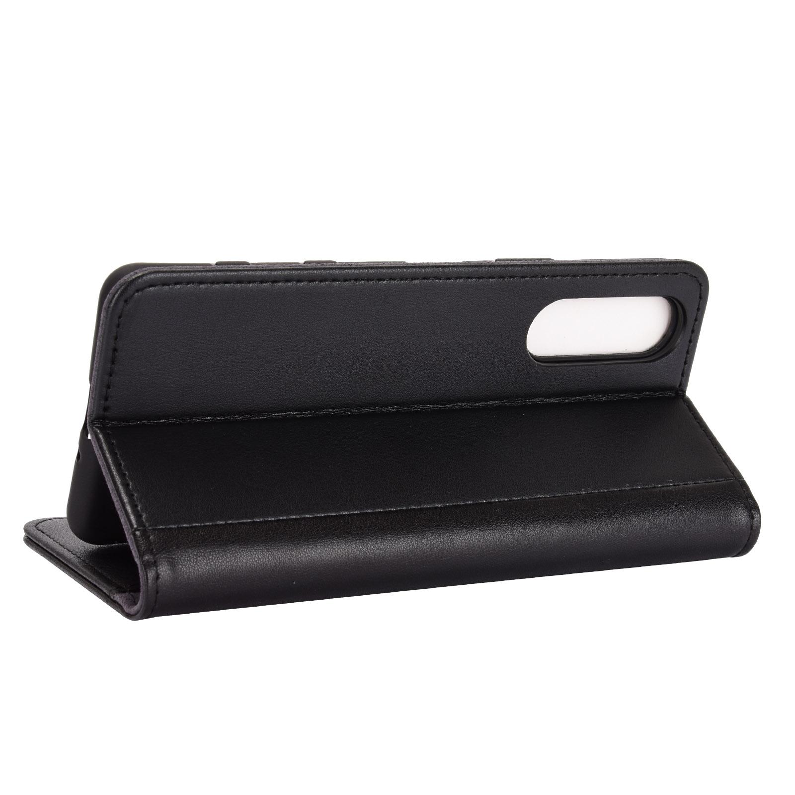 Funda de cuero genuino Sony Xperia 5 II, Negro