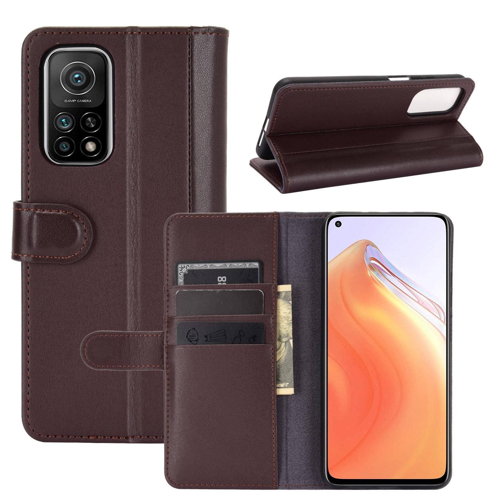Funda de cuero genuino Xiaomi Mi 10T/10T Pro, Marrón