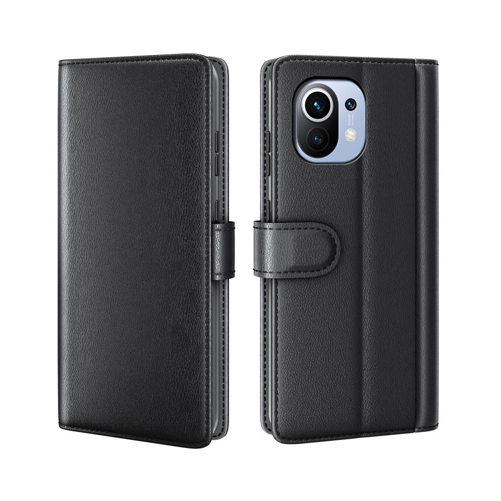 Funda de cuero genuino Xiaomi Mi 11, negro