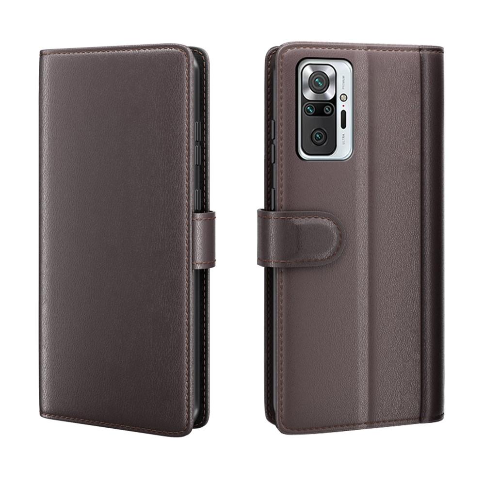 Funda de cuero genuino Xiaomi Redmi Note 10 Pro, Marrón