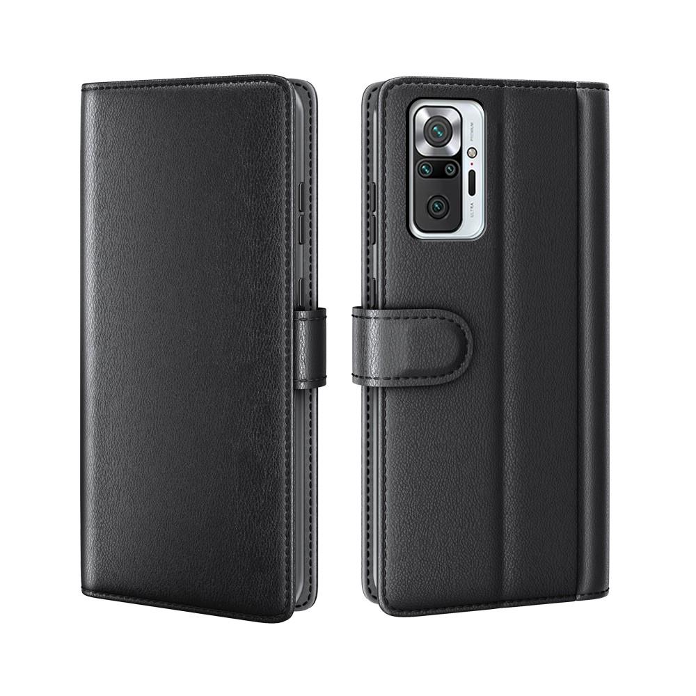 Funda de cuero genuino Xiaomi Redmi Note 10 Pro, negro