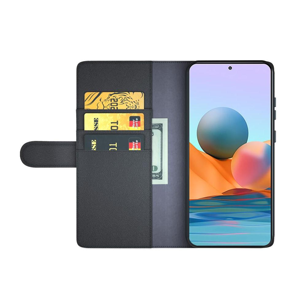 Funda de cuero genuino Xiaomi Redmi Note 10 Pro, negro