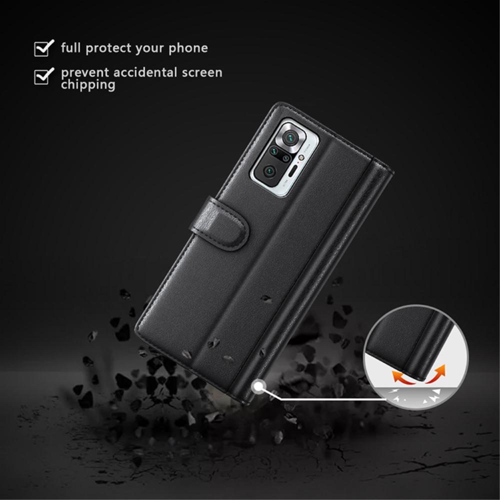 Funda de cuero genuino Xiaomi Redmi Note 10 Pro, Negro