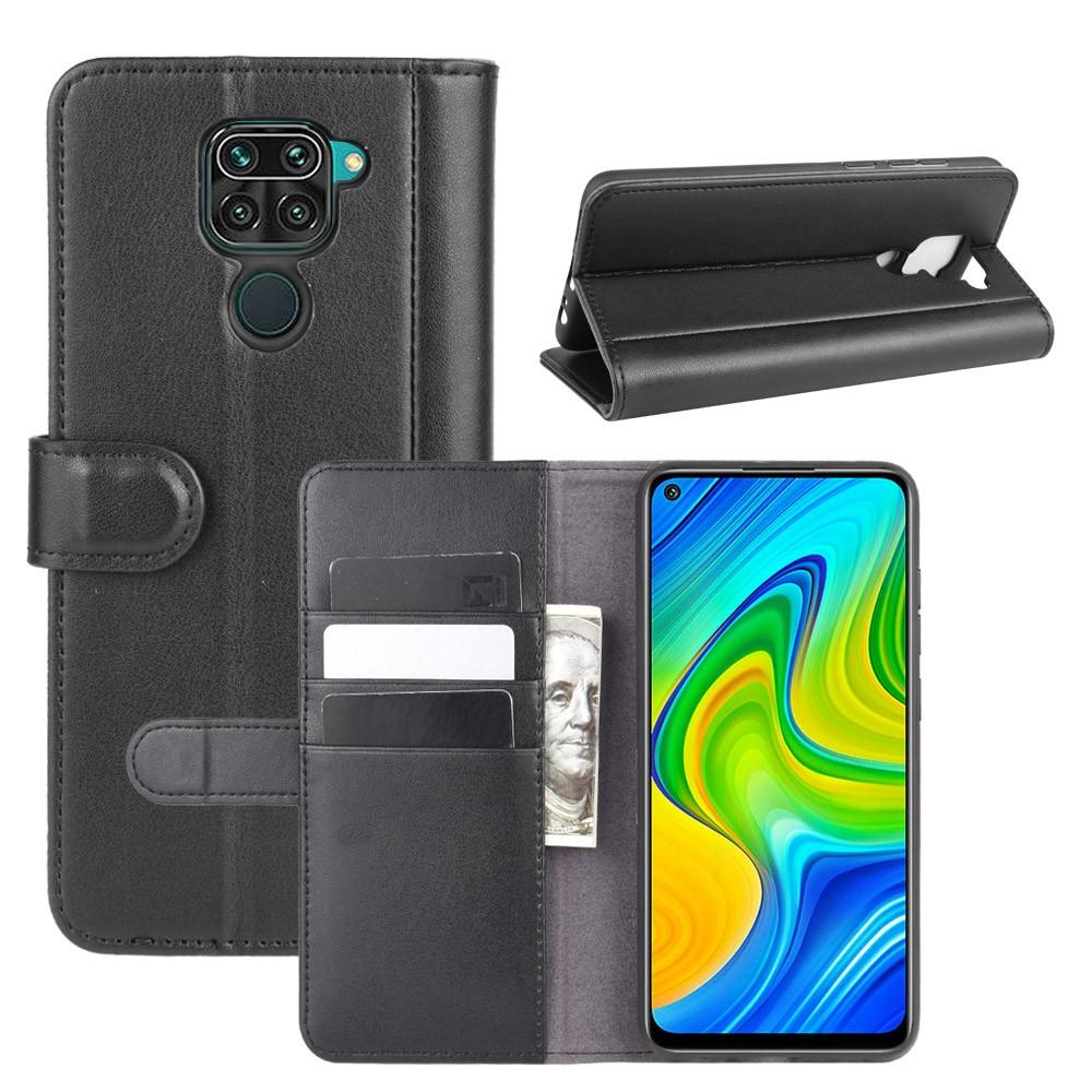 Funda de cuero genuino Xiaomi Redmi Note 9 Pro/9S, negro