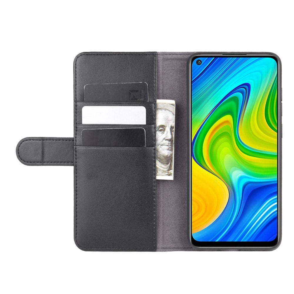 Funda de cuero genuino Xiaomi Redmi Note 9 Pro/9S, negro